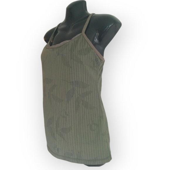 Lululemon women olive tank with light shelf bra race back size 8 - Picture 5 of 6